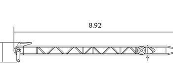 Задняя опора башенной стрелы (с рычагом от опрокидывания)